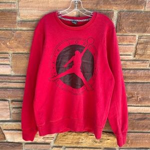 Nike Air Jordan Men's Flight Club Sweatshirt Red/Black 585544-456 • Large